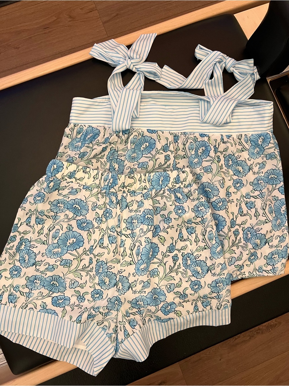 Women’s Blue Floral Tie-Strap Set